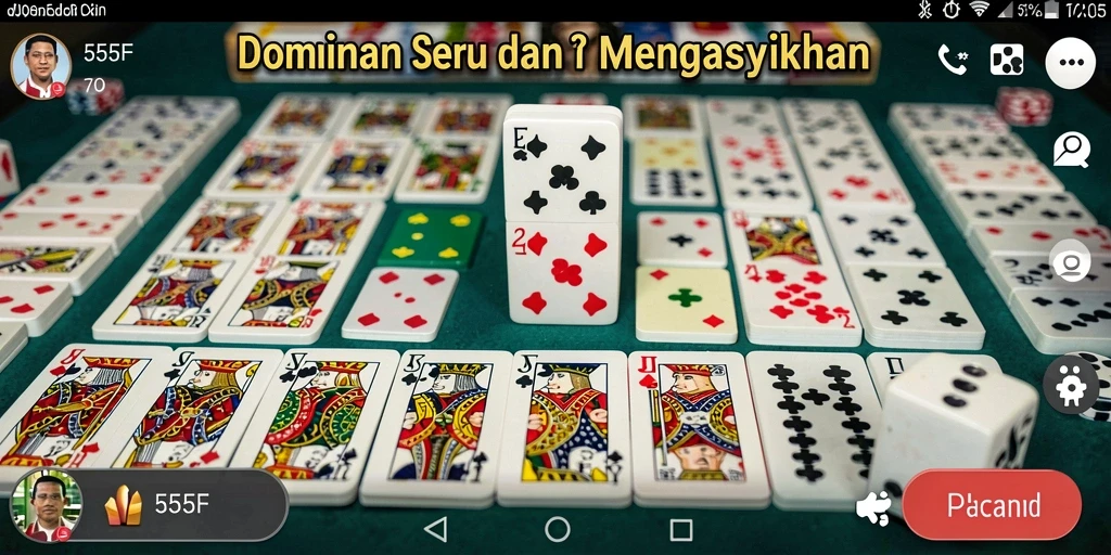 Tampilan utama gameplay Domino yang seru di 555F.