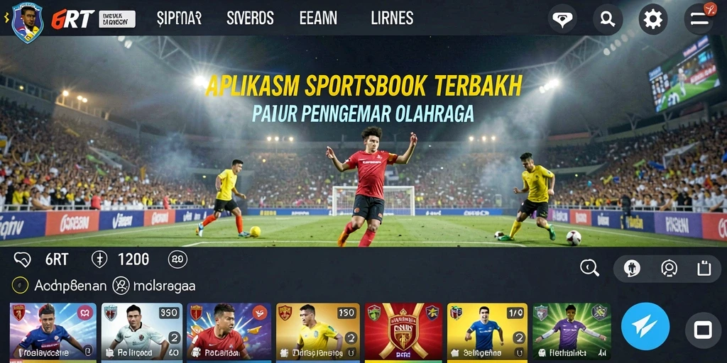 Tampilan utama 6RT menampilkan berbagai pilihan taruhan olahraga.
