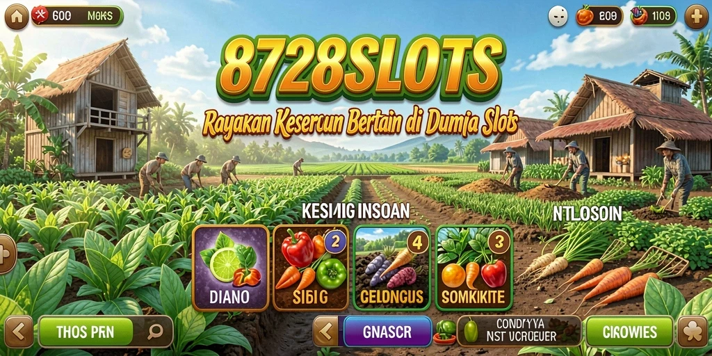 Gameplay menarik 8728SLOTS dengan elemen pertanian yang menyenangkan.