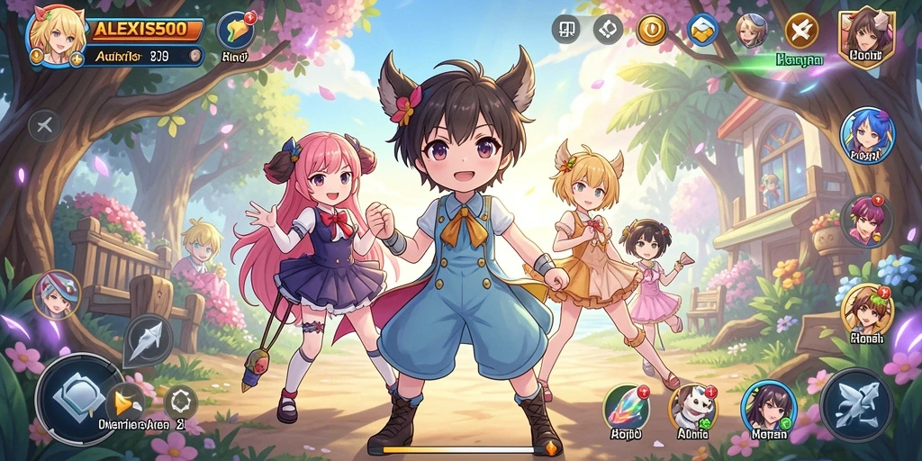 Gameplay <strong>ALEXIS500</strong> yang mendebarkan dengan karakter anime yang menarik.