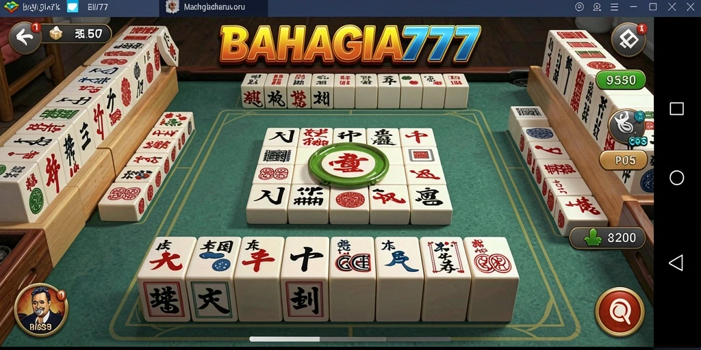 Tampilan gameplay menarik dari BAHAGIA777 dengan elemen Mahjong.