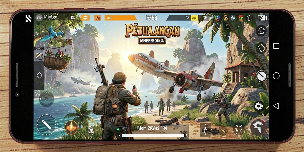 Screenshot F7F7 menampilkan petualangan seru di dunia terbuka.