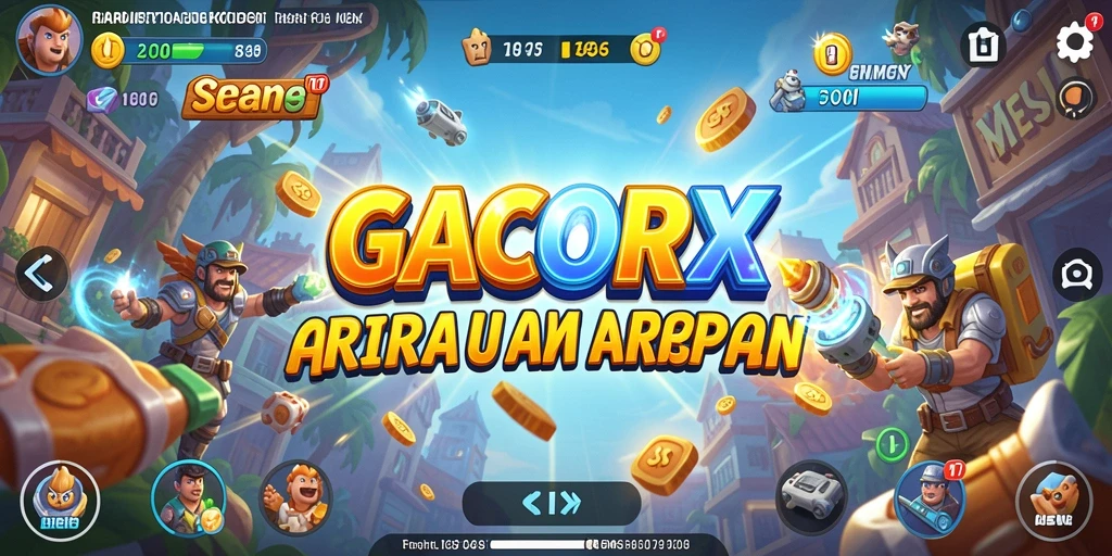 Tampilan gameplay seru dan warna-warni dalam GACORX.