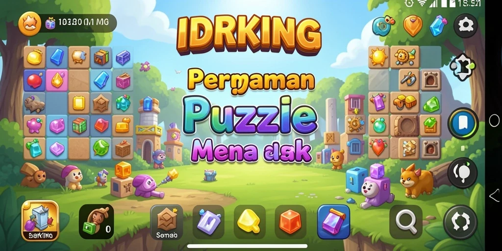 Tampilan gameplay seru dalam IDRKING dengan berbagai teka-teki menantang.
