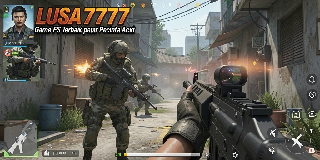 Screenshot gameplay <strong>LUSA777</strong> menampilkan aksi tembak-menembak yang seru dan mendebarkan.