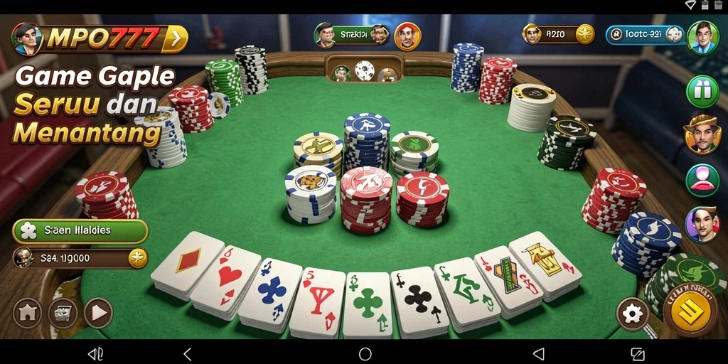 Tampilan gameplay Gaple yang menarik dan seru di MPO777.