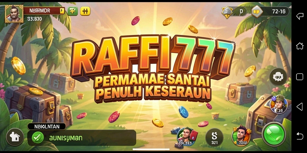 Tampilan gameplay RAFFI777 yang ceria dan penuh tantangan.