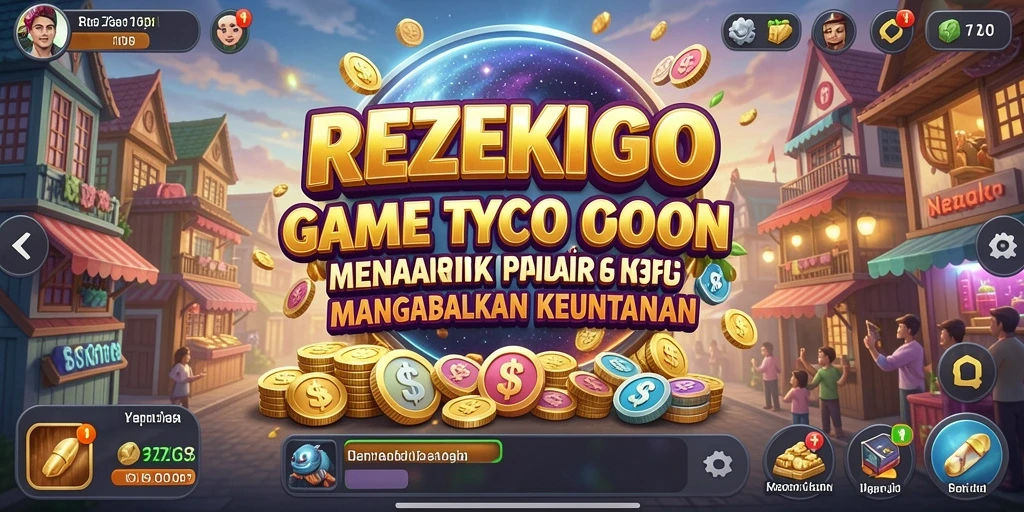 Tampilan gameplay <strong>REZEKIGO</strong> yang menampilkan strategi bisnis yang menarik.