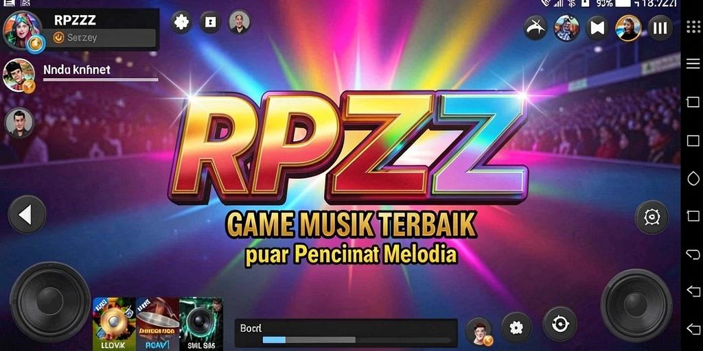 Screenshot dari gameplay seru RPZZZ dengan tantangan musik.