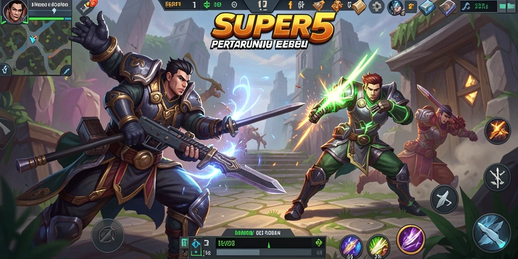 Tampilan aksi seru dalam pertandingan SUPER5 yang mendebarkan dan strategis.
