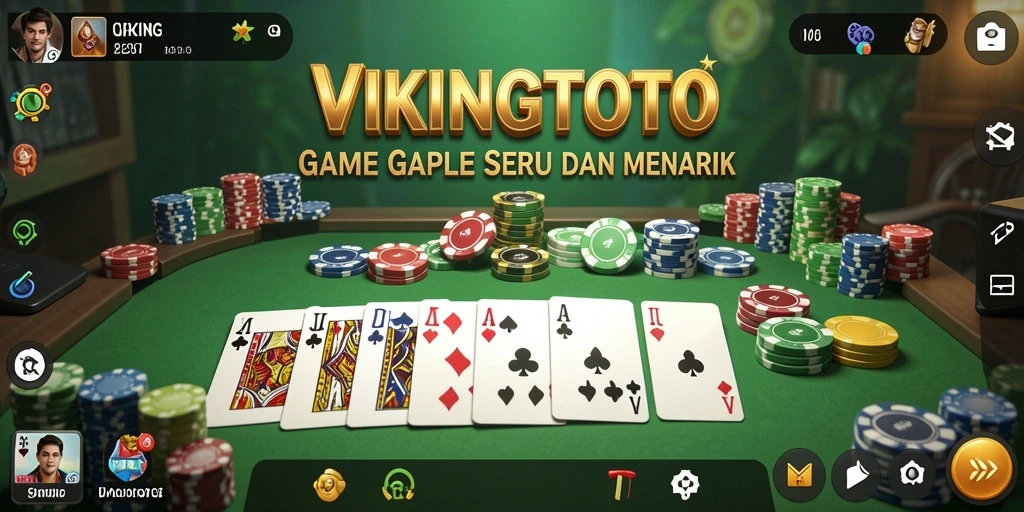 Tampilan gameplay VIKINGTOTO yang seru dalam permainan Gaple.